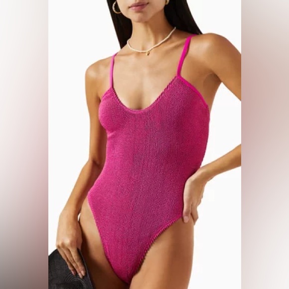 Good American NWT Always Fits Fuchsia Pink One Piece Swimsuit - Picture 1 of 7